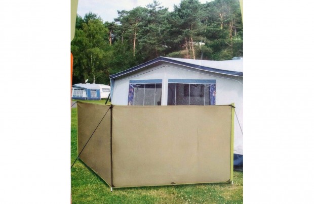 Kemping lakókocsi szélvédő,belátás gátló új 400x145 cm vízlepergető PE