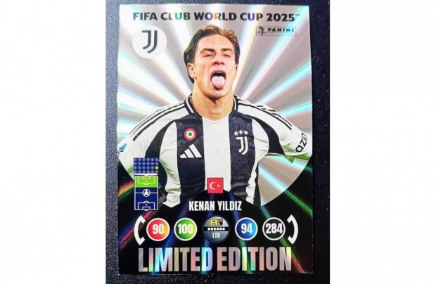 Kenan Yildiz Juventus Limited focis kártya Panini FIFA Club World Cup