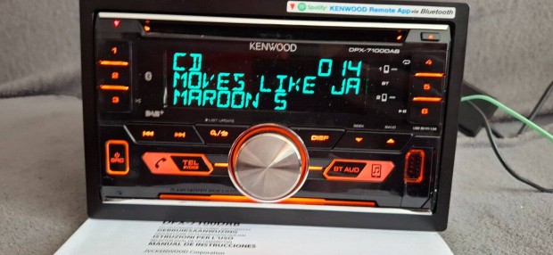 Kenwood Dpx-7100DAB 2 DIN-es USB CD-lejátszós rádió beépített Bluetoot