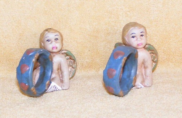 Kerámia angyal szalvétatartó gyűrű 2 db