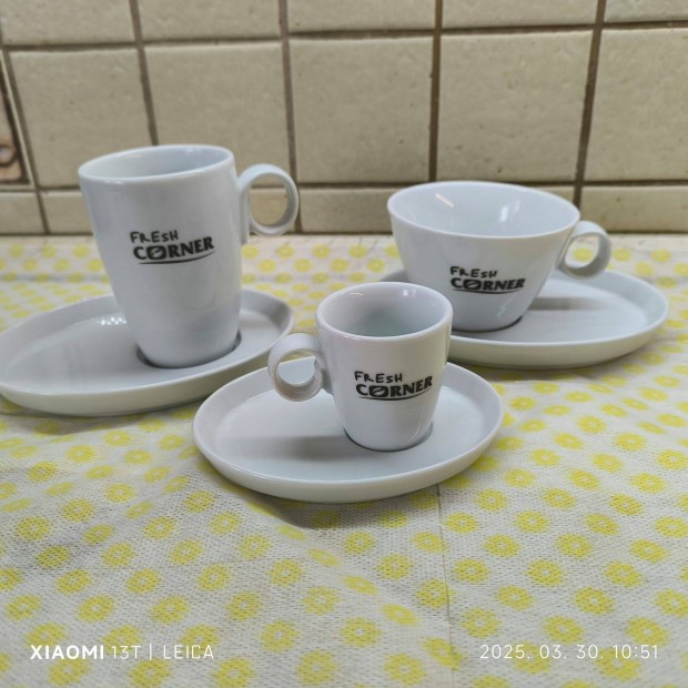 Kerámia kávés pohár, cappuccino csésze, hosszúkávés pohár+ alj eladó!