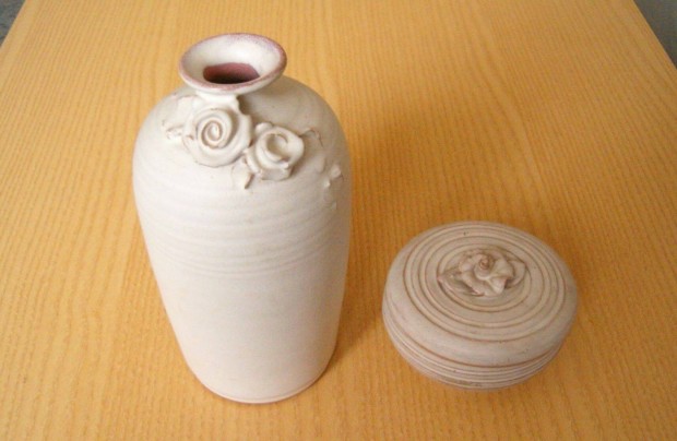 Kerámia váza, 16 cm + bonbonier együtt