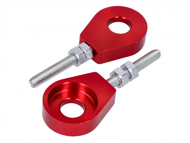 Kerékfeszítő / láncfeszítő készlet alumínium piros eloxált 12mm