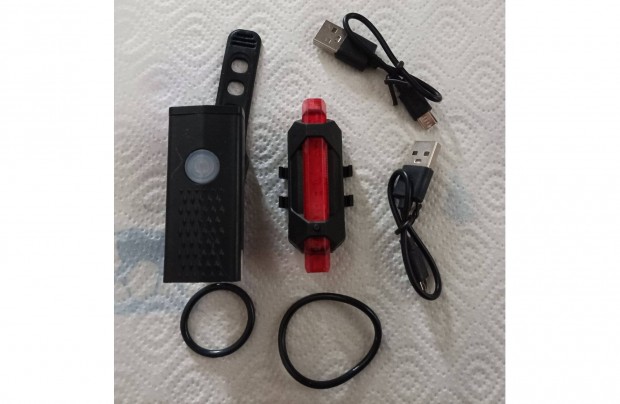 Kerékpár lámpa szett LED-es, akkus, 2 állásos töltővel eladó!
