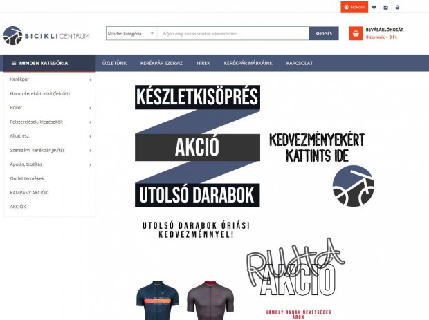 Kerékpáros Webshop, Kft, raktárkészlet