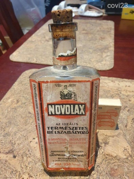 Keresek: Antik novolax bélszabályzó :) hibátlan gyógyszeres üveg címkével
