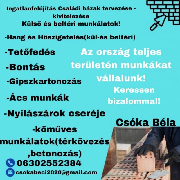 Keresek: Építőipari munkát vállalok