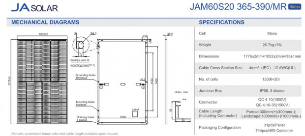 Keresek: Jasolar JAM60s20 385/MR panel napelem JA solar