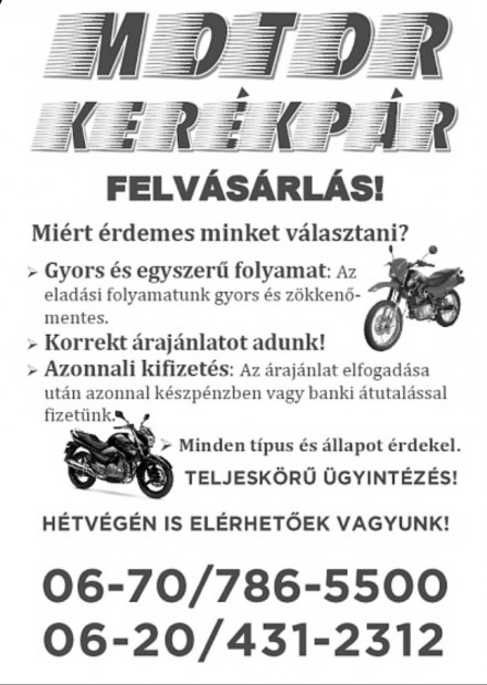 Keresek: Motor/Robog felvsrls 