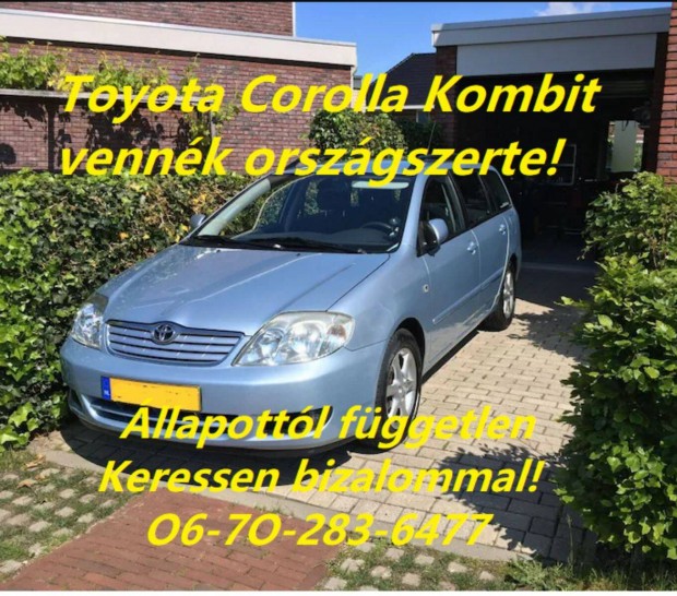 Keresek: Toyota Corolla kombi iránti érdeklődés év, állpot nem akadály