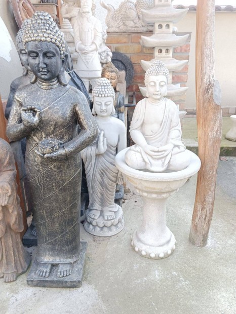 Kerti K csobog szkkt Buddha szobor 100cm Extra Fagyll mk
