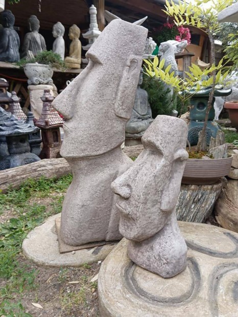 Kerti k szobor Moai hsvtszigeti nagy fej miniml kertpt dsz