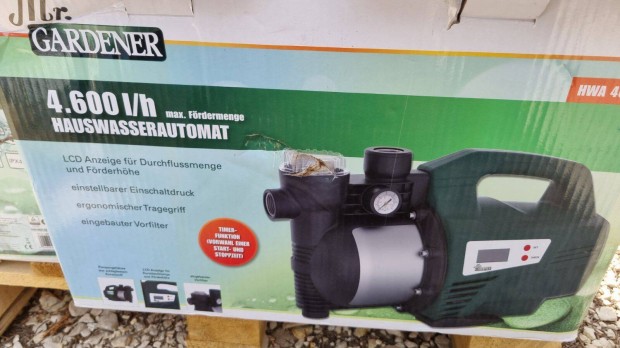 Kerti vízszivattyú locsoláshoz időkapcsolóval, digitális kijelzővel