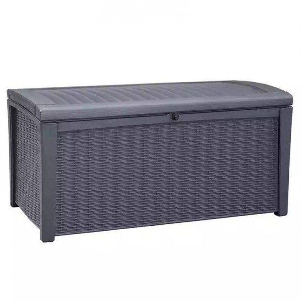 Keter Borneo műrattan kerti tároló 416lit, 129,5x70x62,5cm - antracit