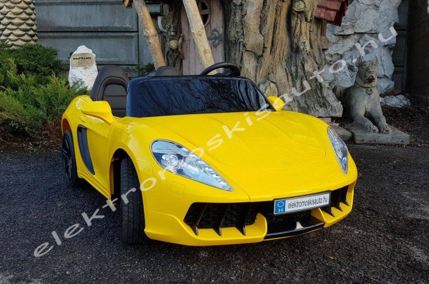 Ktszemlyes Supercar 24V srga elektromos kisaut (max.100kg-ig)