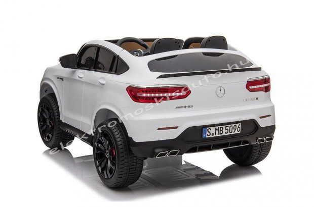 Kétszemélyes fehér Mercedes GLC 63 S 12V eredeti elektromos kisautó