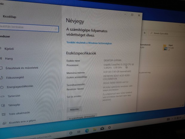 Kezd szmtgp konfigurci, (8GB RAM, Win10home) elad!