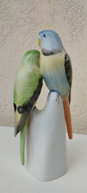 Kzzel festett Hollhzi madarak papagj figura 18 cm