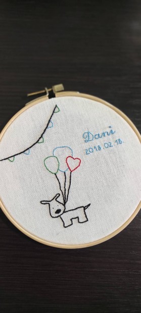 Kézzel hímzett babaszoba dekoráció, babaváró ajándék