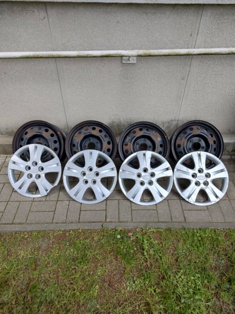Kia/Hyundai gyári lemezfelni 16" + dísztárcsa