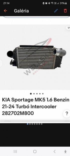 Kia Spirtage MK5 cooler ht jszer.