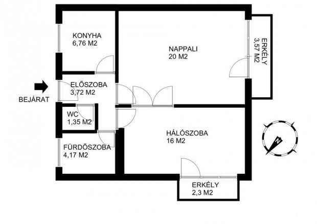 Kiad�sra 2 szob�s dupla erk�lyes Bge k�zel�ben