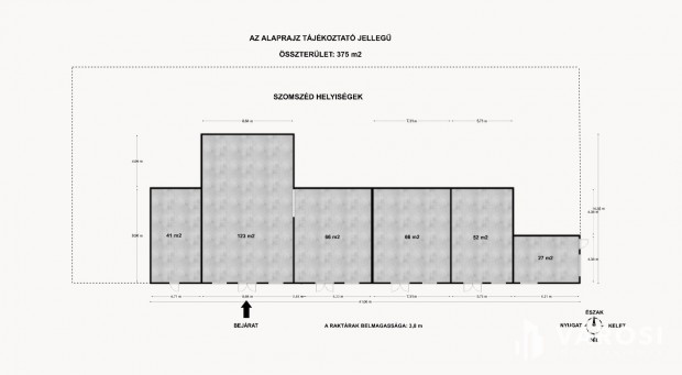 Kiad� rakt�rak: 27 - 375 m2 k�z�tt