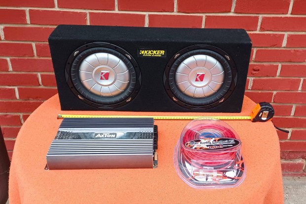 Kicker 1600W-os dupla 25cm-es auts sublda Axton erstvel