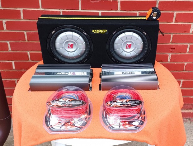 Kicker 800/1600W-os 25cm-es dupla auts sublda Axton erstkkel