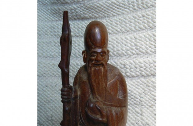 Knai istensg (Shouxing) szobor / figura kemnyfbl (vasfa), 38cm-es