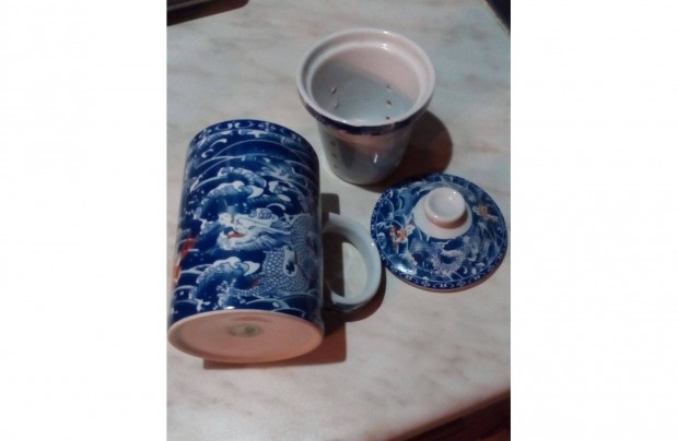 Knai srknyos porceln tes bgre szrvel s fedvel 2 dl - j