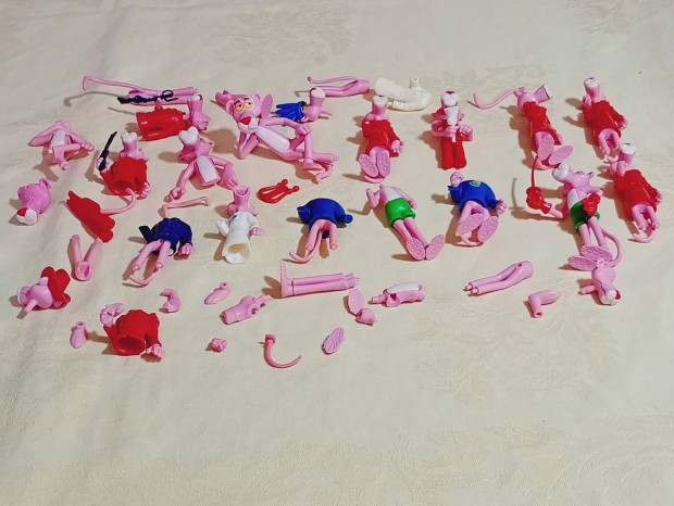 Kinder 001 - Rózsaszín párduc alkatrészek Pink Panther kinderfigura