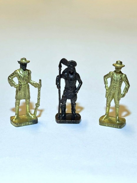 Kinder bronz fém figura 1995 indián réz Buffalo Bill Jim Bridger Scame