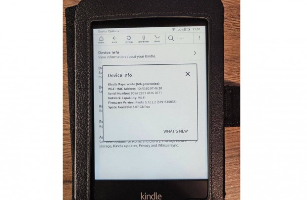 Kindle 6th generci, 4GB, beptett httrvilgts, tokkal