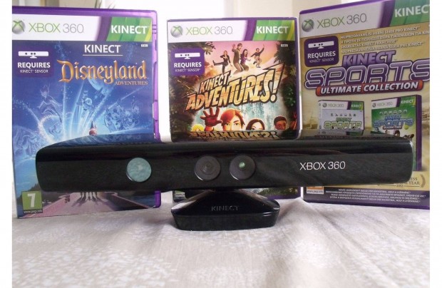 Kinect szenzor Xbox 360 jtklemezekkel - kifogstalan
