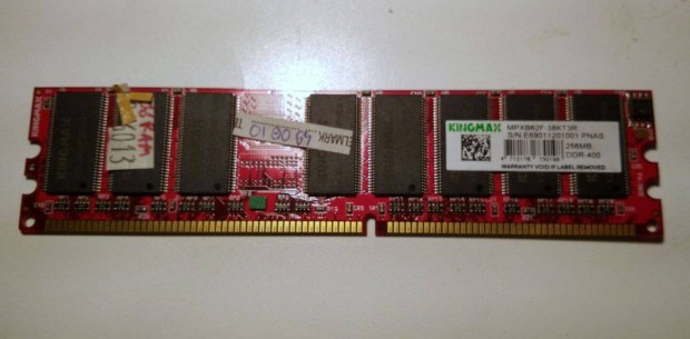 Kingmax DDR1 400MHz 256MB RAM (Ver.2) teszteletlen