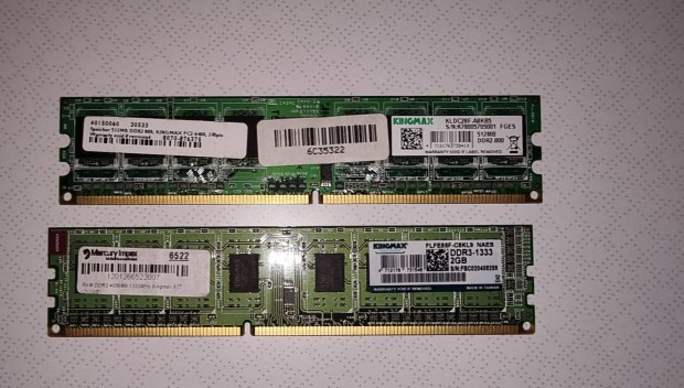 Kingmax DDR3 2 GB RAM asztali gphez & Ajndk DDR2 512 MB 