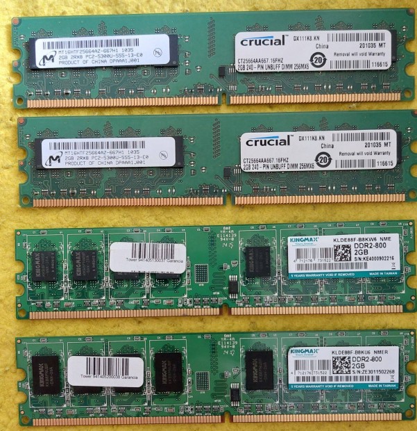 Kingmax, Crucial DDR2 RAM 2GB-os modulok