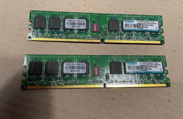 Kingmax ram 2x2Gb DDR2 800Mhz prban elad