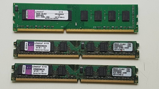 Kingston 2GB DDR3 Ram 1db,  2db Kingston 4GB DDR2 ram