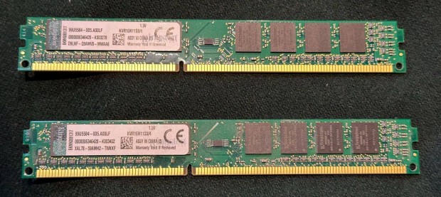 Kingston 2x4Gb DDR3-1600 alacsony memria modulok eladk