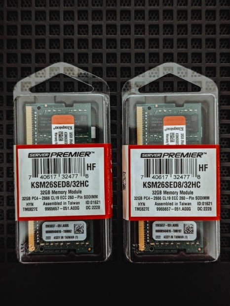 Kingston 2x 32GB (64GB) DDR4 2666Mhz ECC Sodimm - Ksm26SED8/32HC