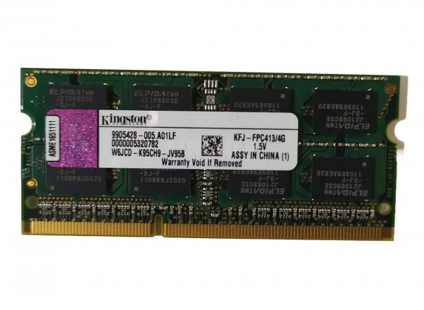 Kingston 4GB DDR3 1066MHz laptop / notebook memria