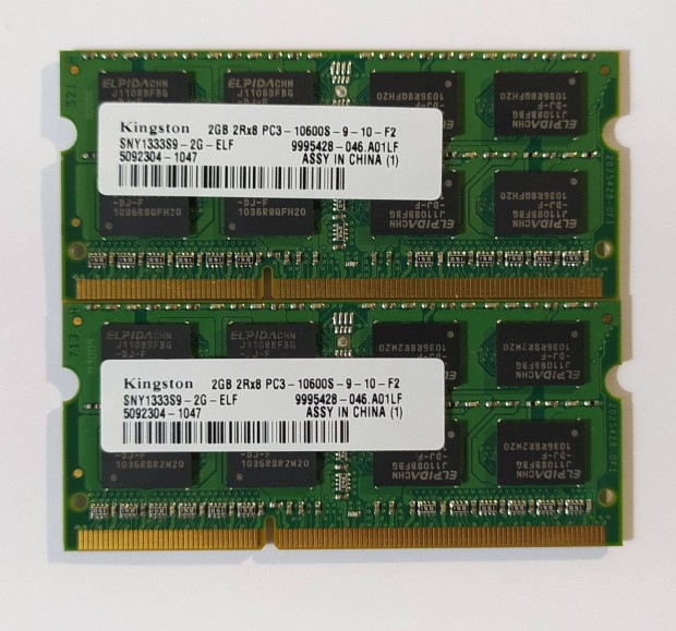 Kingston 4GB (2x2GB) DDR3 1333MHz laptop / notebook memria