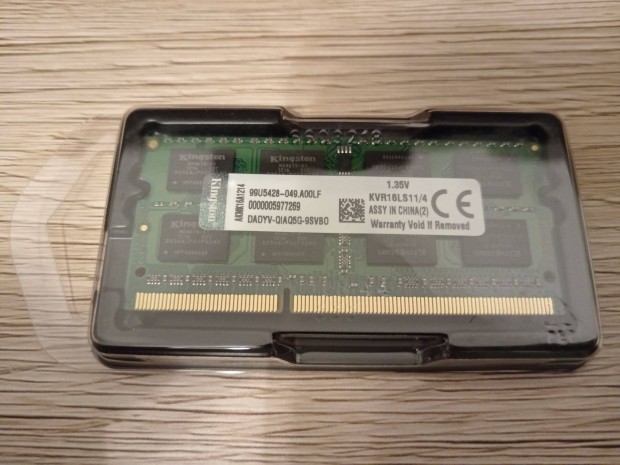 Kingston 4Gb DDR3L (1,35V) 1600mhz laptop memria j Kvr16LS11/4