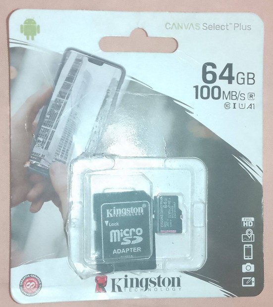 Kingston 64 GB-os vadonatj 100 MB/s mikro sb krtya aelad!