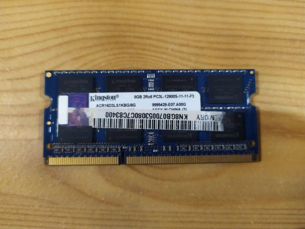 Kingston 8GB 1600MHz DDR3 notebook RAM
