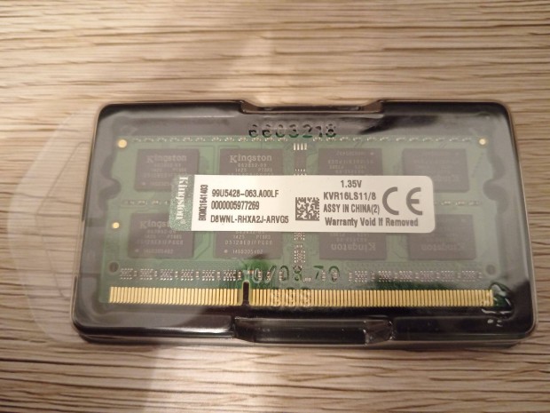 Kingston 8Gb DDR3L (1,35V) 1600mhz laptop memria j Kvr16LS11/8