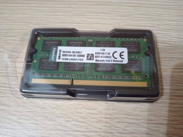 Kingston 8Gb DDR3 1600mhz PC3-12800 laptop memria jszer Kvr16S11/8