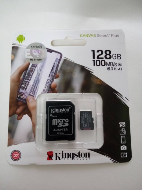 Kingston Canvas Select Plus microsdxc 128GB C10 memriakrtya